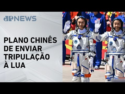 China envia novos astronautas para sua estação espacial