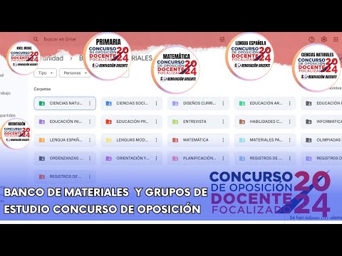GRUPOS DE ESTUDIOS Y BANCO DE MATERIALES | CONCURSO DE OPOSICIÓN DOCENTE