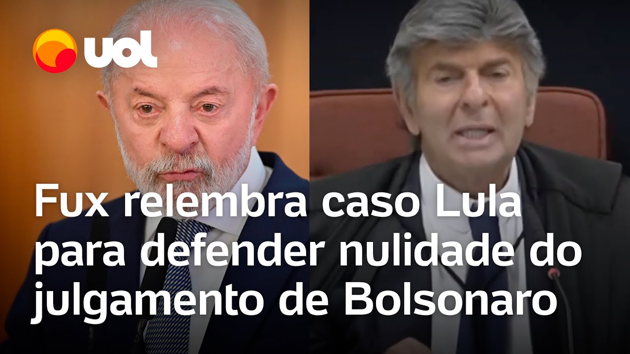 Fux relembra julgamento do Lula para defender nulidade do processo contra Bolsonaro