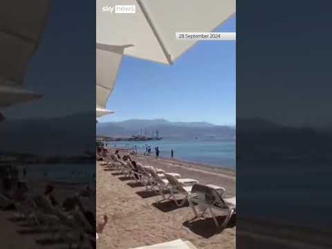 Lifeguard on Israeli beach announces Nasrallah's death