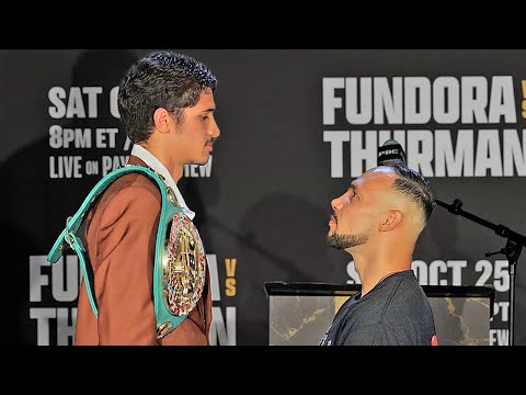 Sebastian Fundora TOWERS over Keith Thurman in first face off!