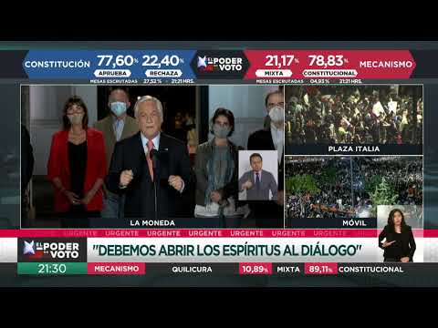 Plebiscito Chile 2020 | Piñera habla tras inminente triunfo del Apruebo