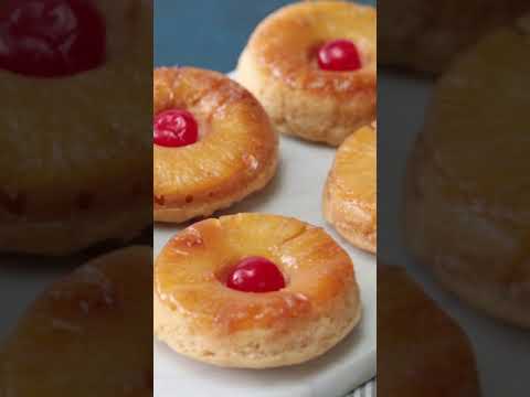 How To Make Pineapple Upside Down Donuts #shorts