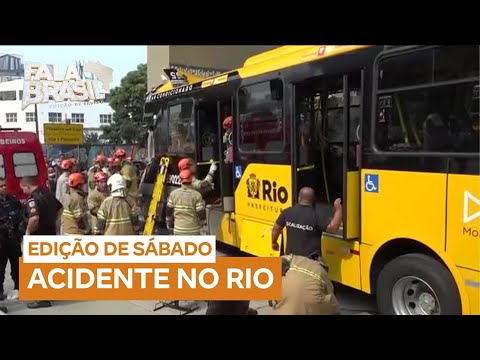 Ônibus atinge estrutura de concreto e deixa mais de 40 feridos no Rio