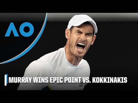 Andy Murray wins break point after epic rally against Thanasi Kokkinakis | Australian Open