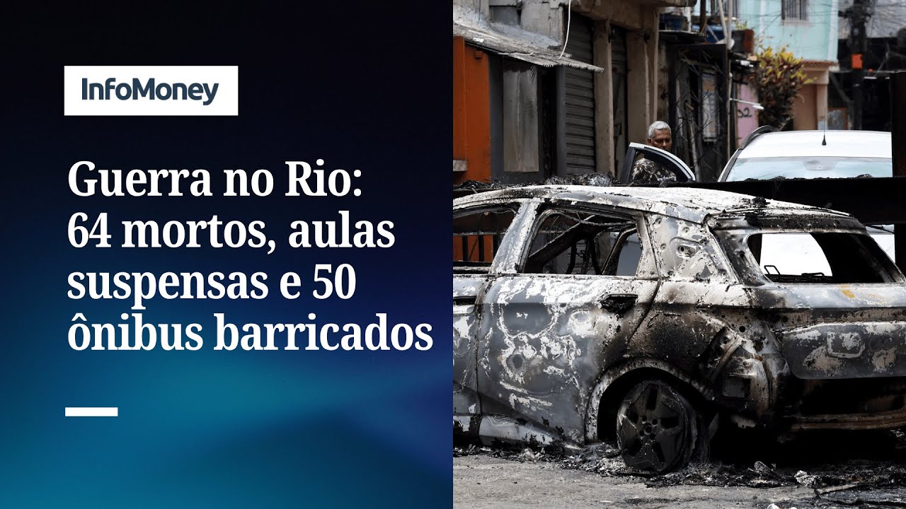 Guerra no Rio número de mortos ultrapassa 60 após megaoperação | InfoMoney News  TV Online Guerra no Rio número de mortos ultrapassa 60 após megaoperação | InfoMoney News