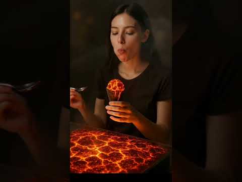 Eating Lava Ice Cream ASMR #asmr #satisfying #ai