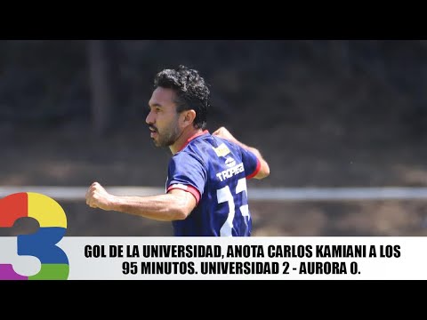Gol de la Universidad, Anota Carlos Kamiani a los 95 minutos. Universidad 2 - Aurora 0