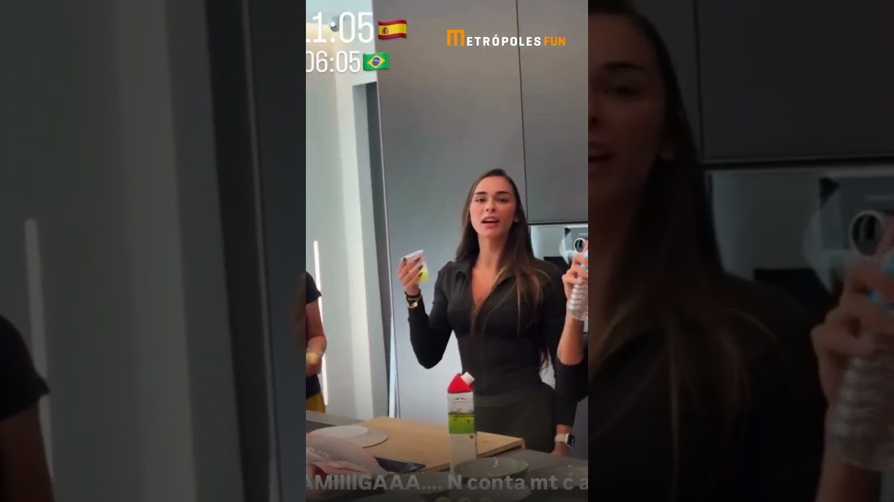 Virginia Fonseca e Tainá Militão tomam pré treino na casa de Vini Jr