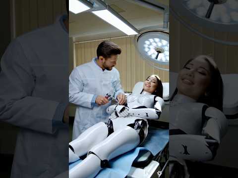 Mantenimiento de Robot humanoide: Hombre mayor cuida de Robot femenino #shorts