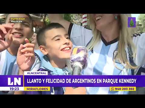 Llanto y felicidad de argentinos en parque Kennedy