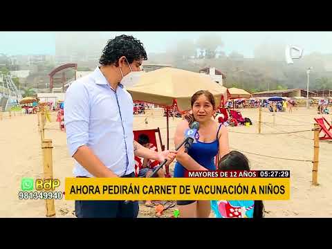 Menores de 12 años presentarán carnet de vacunación para viajar e ingresar a estadios y playas