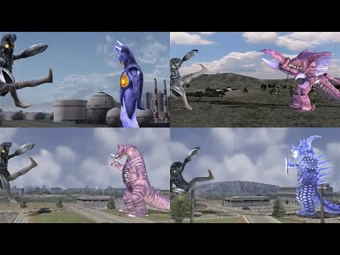 【ウルトラマンFE3】バルタン星人の冷凍光線と怪獣のふっとばしを同時にやってみる　Ultraman Fighting Evolution 3