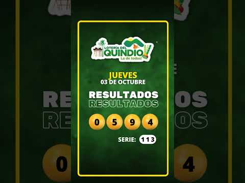 Resultado LOTERIA del QUINDIO - Jueves 03 de octubre #Shorts #Loterias