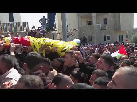 Funeral for Palestinian teen killed by Israeli troops near Ramallah in West Bank
