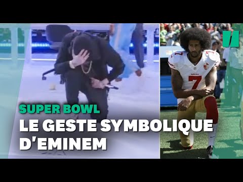 À la mi-temps du Super Bowl 2022, Eminem pose un genou à terre