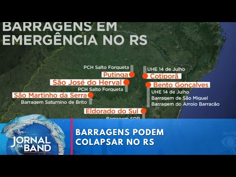 Seis barragens estão em alerta emergencial no RS | Jornal da Band