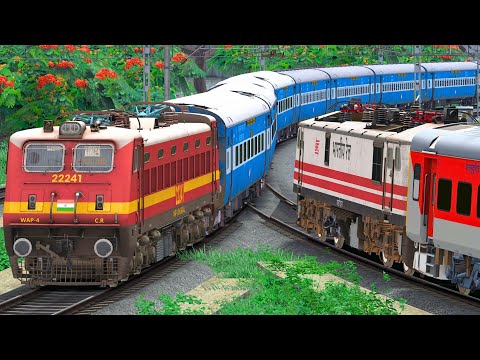 TWO TRAIN CROSSING IN X RAILROAD CROSSING | BUMPY RAILROAD | Train Simulator | Railwork | NTG GAMING