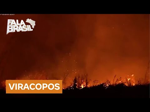 Incêndio atinge fazenda ao lado do aeroporto de Viracopos, em Campinas