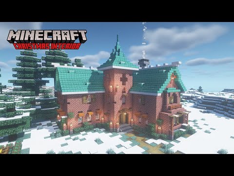 🎅 Minecraft : How to Build a Christmas Interior House | Tutorial 🎅