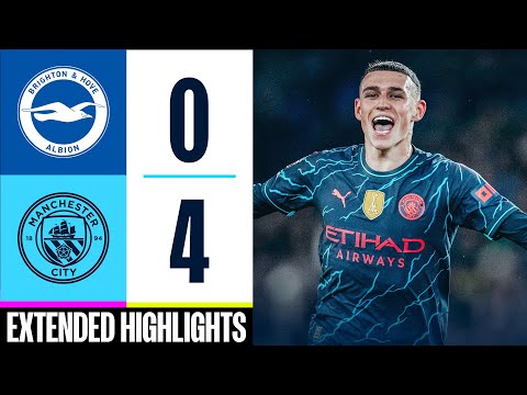 Brighton 0 - 4 Man City | EXTENDED HIGHLIGHTS | 50 PL goals for Foden as City dominate at the Amex!