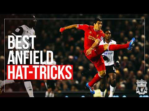 Incredible Premier League hat-tricks at Anfield | Gerrard, Suarez, Salah, Fowler & more!