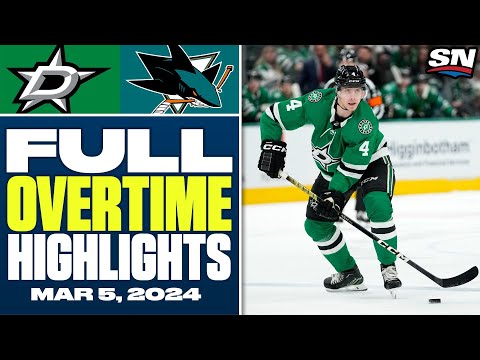 Dallas Stars at San Jose Sharks | FULL Overtime Highlights - March 5, 2024