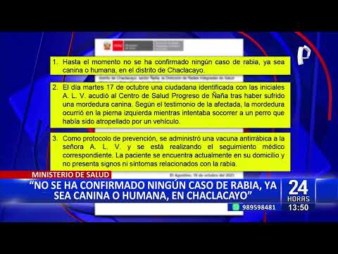 Ministerio de Salud descarta caso de rabia humana en Chaclacayo
