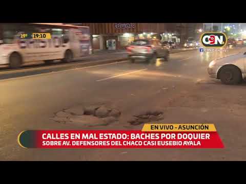 Asunción: Calles en mal estado y baches por doquier