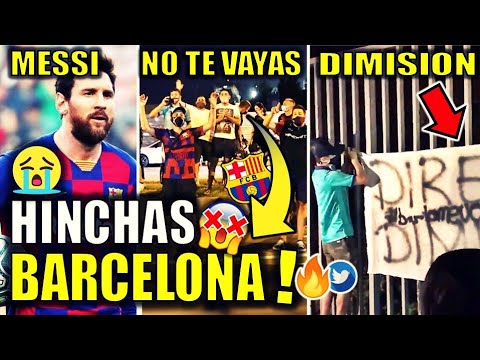 Hinchas del Barcelona piden a Messi que NO SE VAYA en Camp Nou y exigen DIMISIÓN a Bartomeu | VIRAL