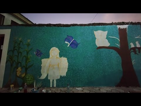 Realizan mural en Centro Cultural Casa Ixmayab en barrio la Transfiguración en Xela