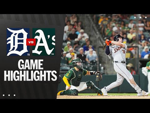 Tigers vs. As Game Highlights (8/26/25) | MLB Highlights