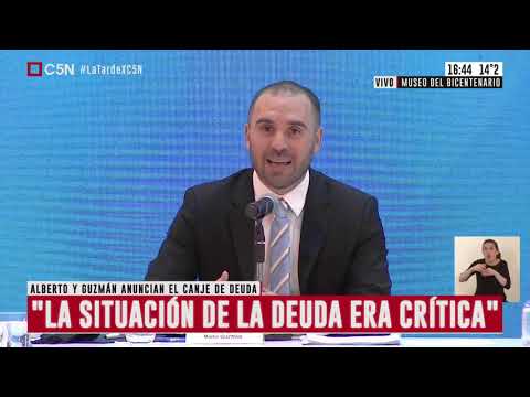 El ministro de Economía Martín Guzmán anuncia el Canje de deuda