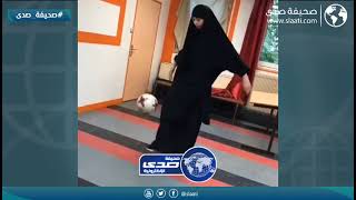 مهارة فتاة محجبة في كرة القدم