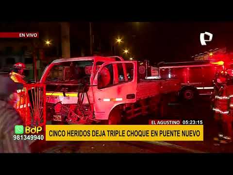 El Agustino: triple choque deja a cinco heridos, entre ellos un bebé de un año