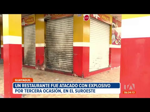 Por tercera ocasión un local de comida el noroeste de Guayaquil fue atacado con un explosivo