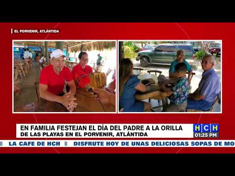 En  las playas de El Porvenir, Atlántida celebran el Día del Padre hondureño