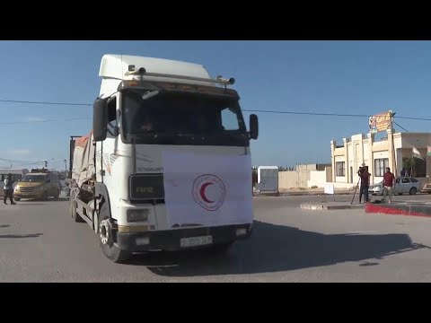 Aid deliveries begin arriving in the besieged Gaza Strip