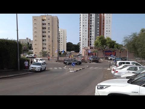 Aftermath of rocket attack on Haifa in northern Israel