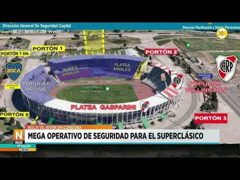 Superclásico en Córdoba: mega operativo de seguridad para el partido Boca vs. River ?N8:00? 19-04-24