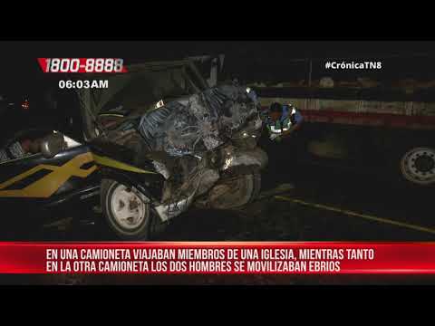 Nicaragua: 12 lesionados graves tras impacto frontal entre dos camionetas
