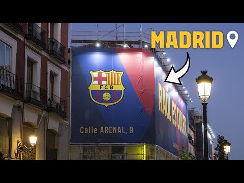 FC BARCELONA TAKES OVER MADRID STREETS (VIRAL BANNER RAUL IS CULER)