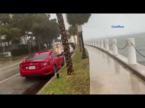 Fuertes lluvias y vientos de tormenta azotan a Miami