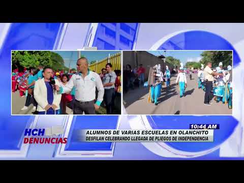 Varias escuelas de Olanchito desfilaron celebrando la llegada de los pliegos de independencia