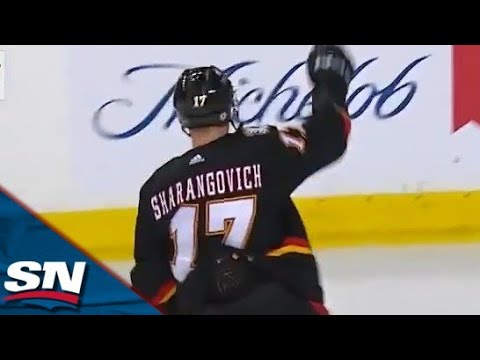 Flames Yegor Sharangovich Snipes One Over Blocker Of Jordan Binnington For 20th Goal Of Season