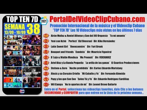 TOP TEN 7D | Semana 38 de 2021 | Promoción del Portal Del Vídeo Clip Cubano | Música cubana | Cuba