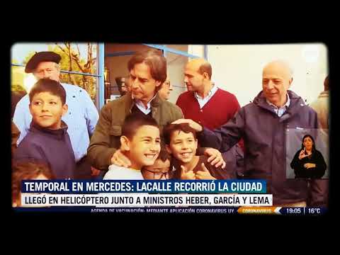 Presidente Luis Lacalle Pou en Mercedes a raíz de los destrozos por el temporal