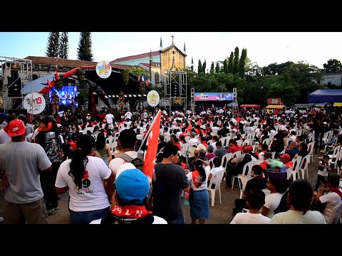 Inmensa caravana roja y negra desborda calles de la primera capital de Nicaragua