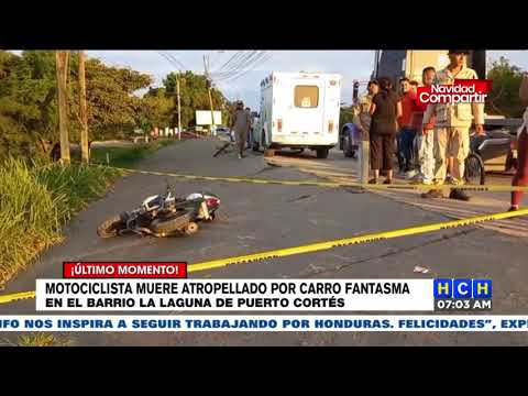Un motociclista murió embestido por un vehículo en el barrio La Laguna de Puerto Cortés
