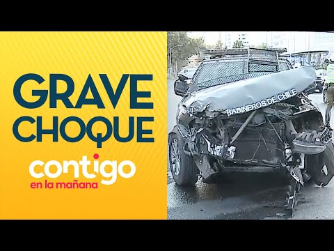 ¿PASÓ CON LUZ ROJA? Carro de GOPE chocó con auto particular en Providencia - Contigo en La Mañana